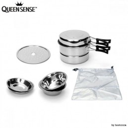 퀸센스 스테인레스 휴대용 코펠 8P 세트