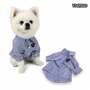 반려동물 스트라이프 하트와펜 셔츠